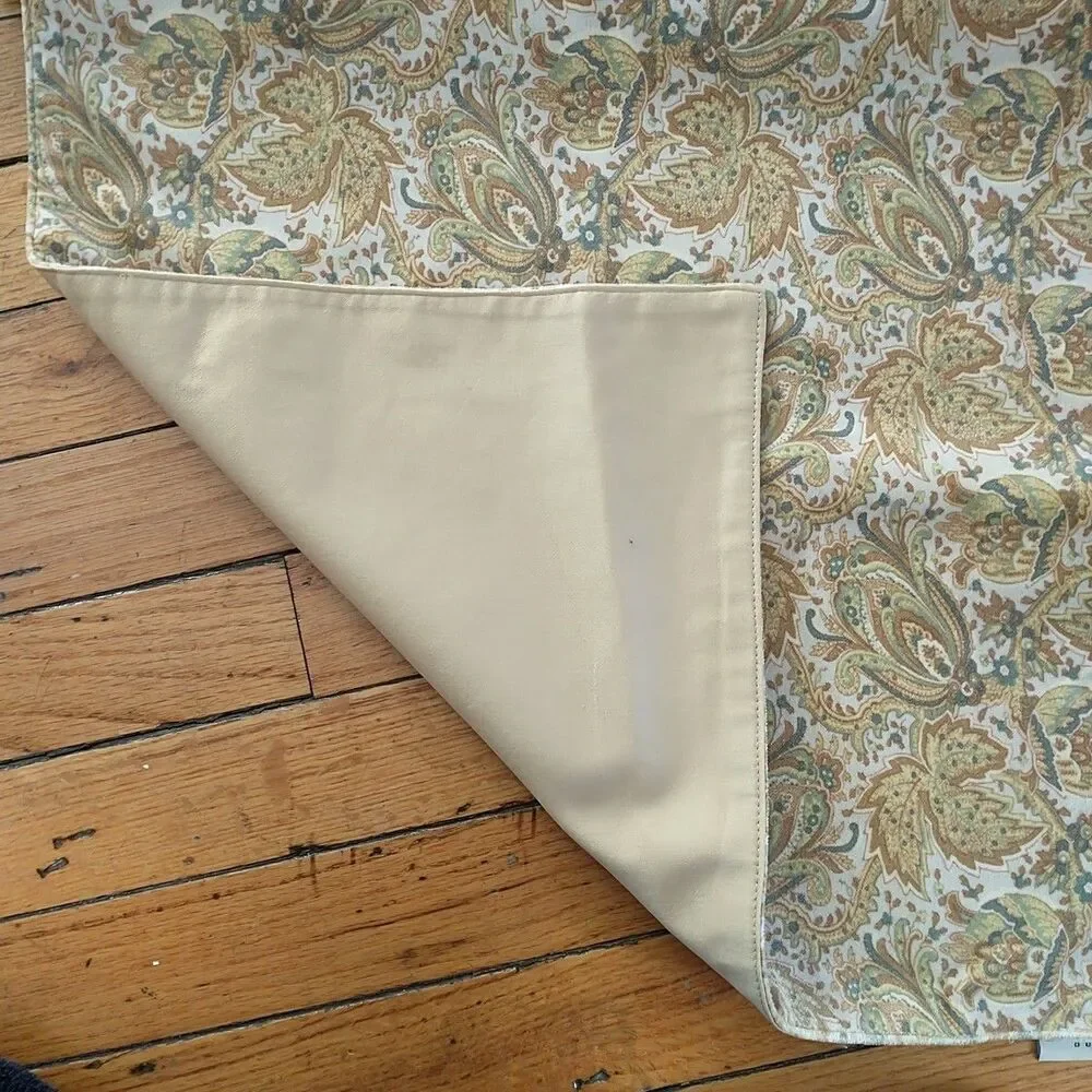 Pottery Barn Table Runner Dresser Scarf Beige Tan Floral Velour Velvet Cotton